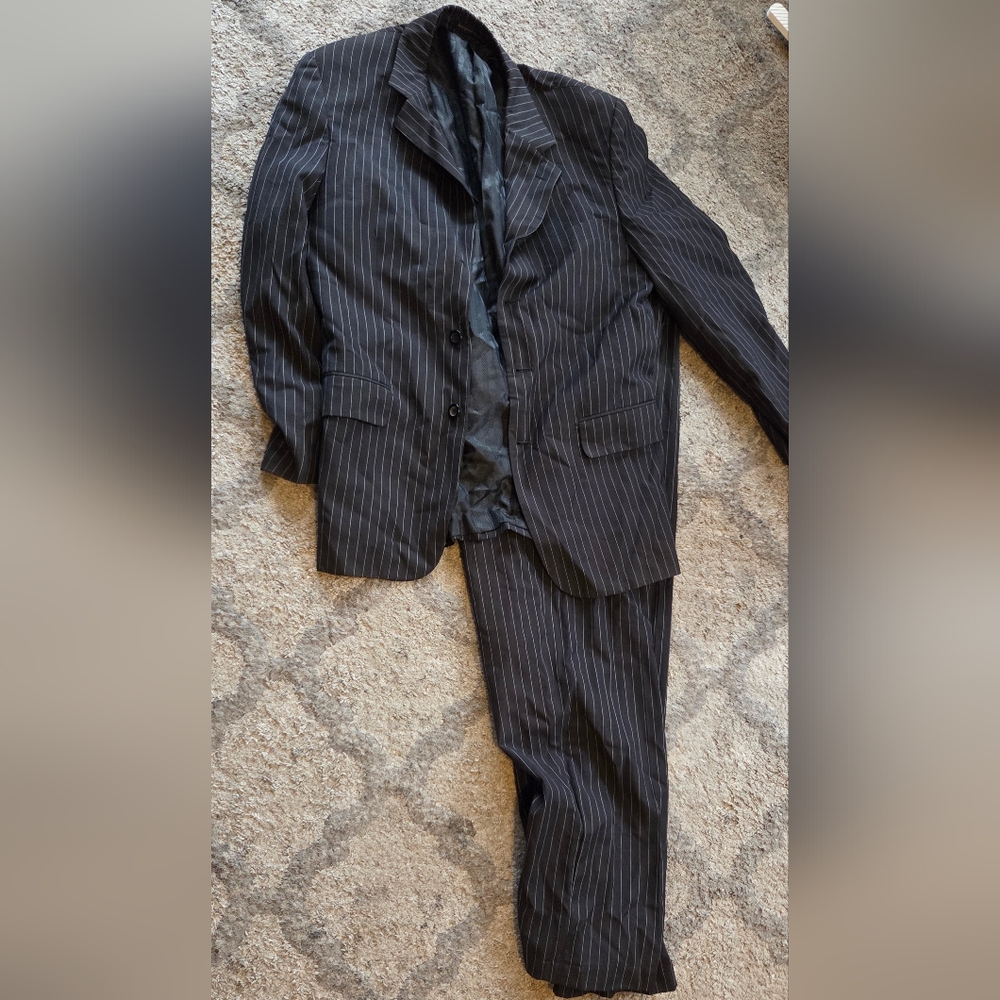 Men's Black Pinstripe Suit